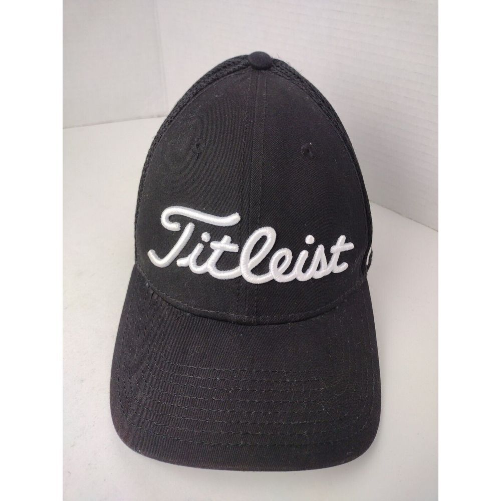 New Era Titleist Foot joy Pro V1 Black Fitted Hat Golf Small/Medium Embroidered